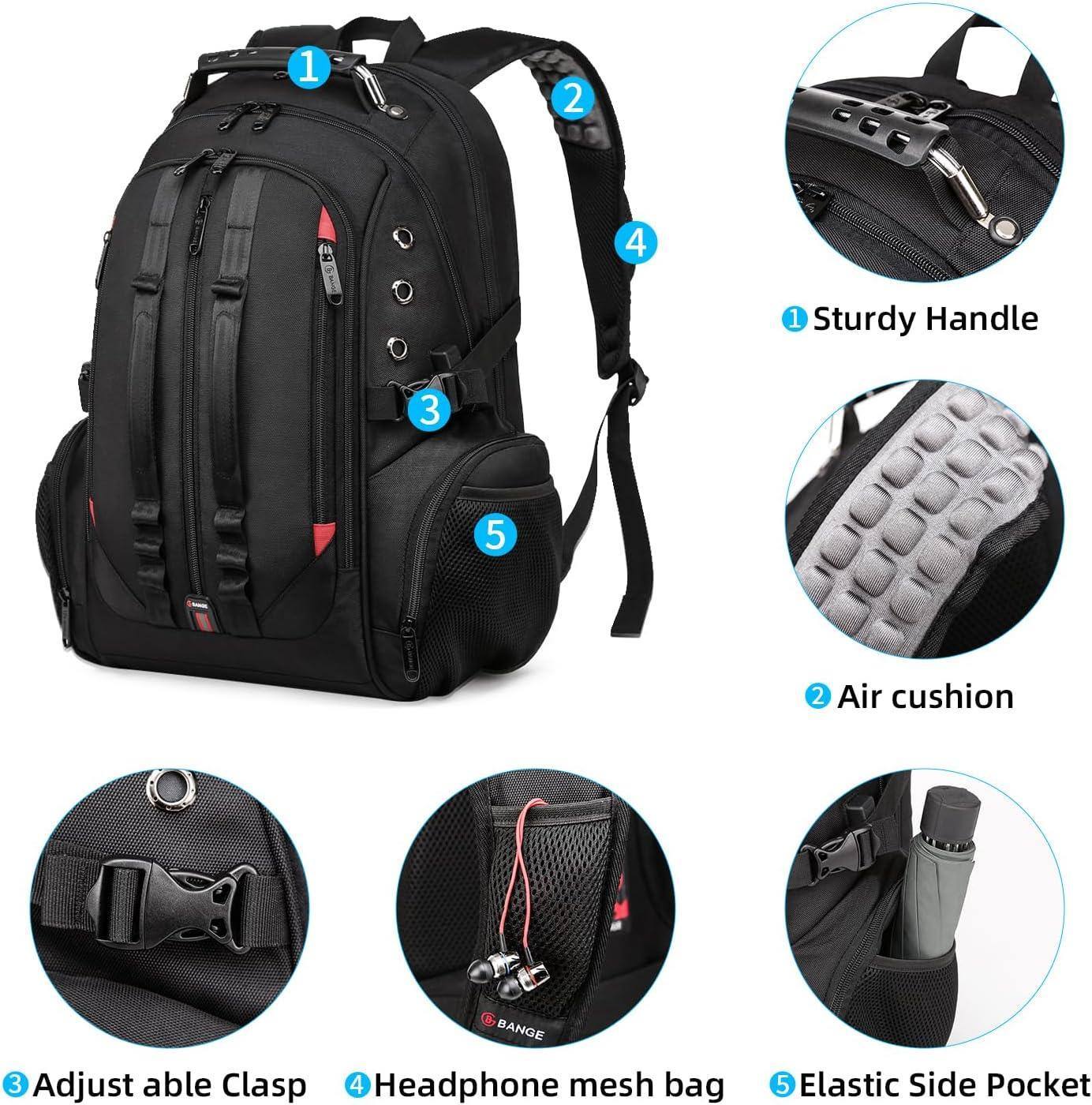 Mochila grande para portátil de 40 l, Oxford, aprobada por la TSA 