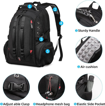 Mochila grande para portátil de 40 l, Oxford, aprobada por la TSA 