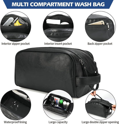 Leather Travel Set – 3-Piece Leather Duffel, Toiletry & Laundry Bag