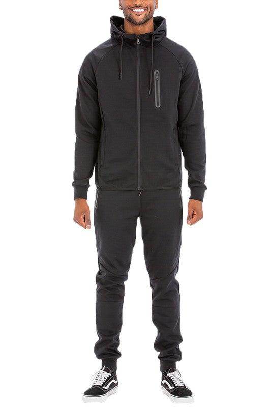 Conjunto deportivo de 2 piezas para hombre con chaqueta y pantalones con cremallera completa