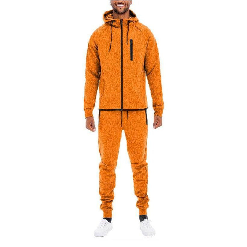 Conjunto deportivo de 2 piezas para hombre con chaqueta y pantalones con cremallera completa