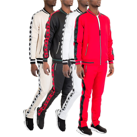 Men's 2PC Diamond Tape Track Sets