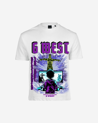 G-West G West Game of G Baby Blue Black Oversized T-Shirt Mens