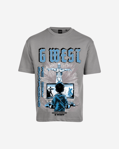 G-West G West Game of G Baby Blue Black Oversized T-Shirt Mens