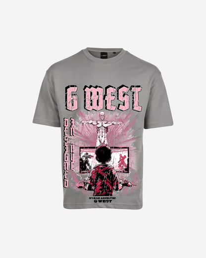 G-West G West Game of G Baby Blue Black Oversized T-Shirt Mens