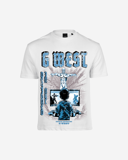 G-West G West Game of G Baby Blue Black Oversized T-Shirt Mens