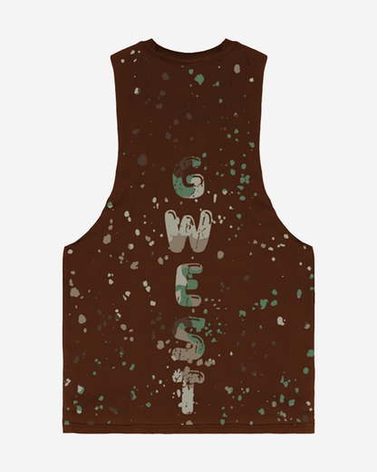 G  WEST LOGO ARMY SPLATTRE BROWN TANKS