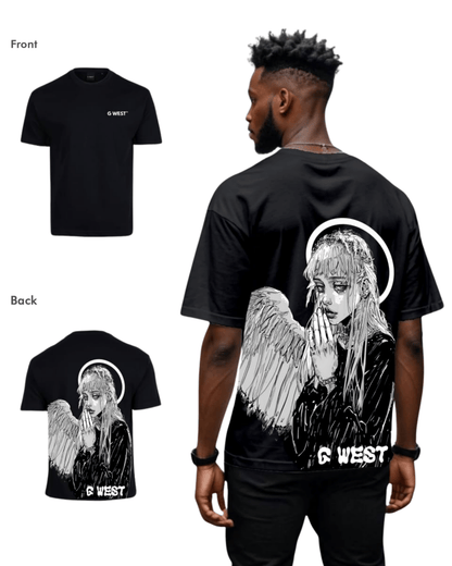G West Mens Oversized Angel Girl Tee