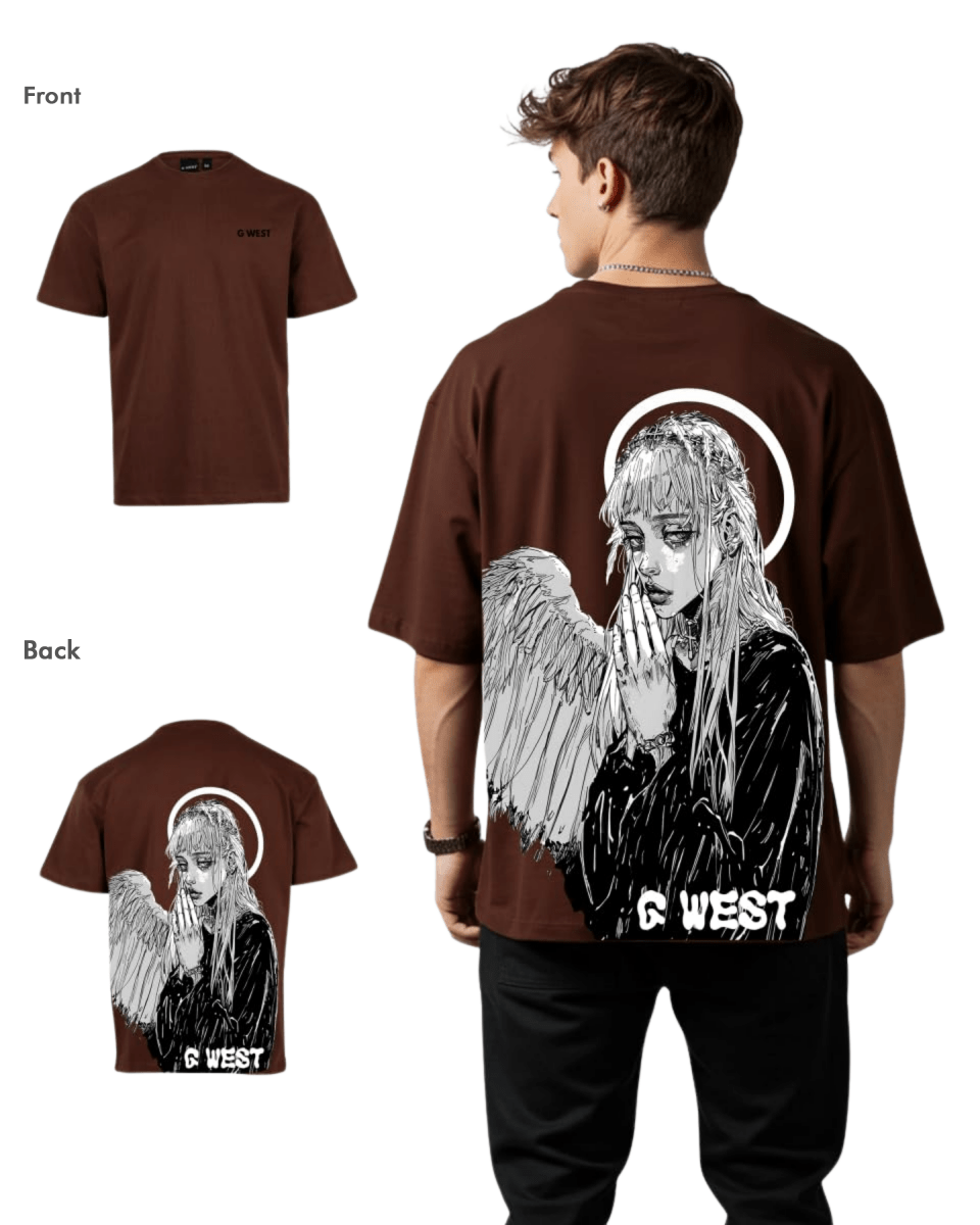 G West Mens Oversized Angel Girl Tee