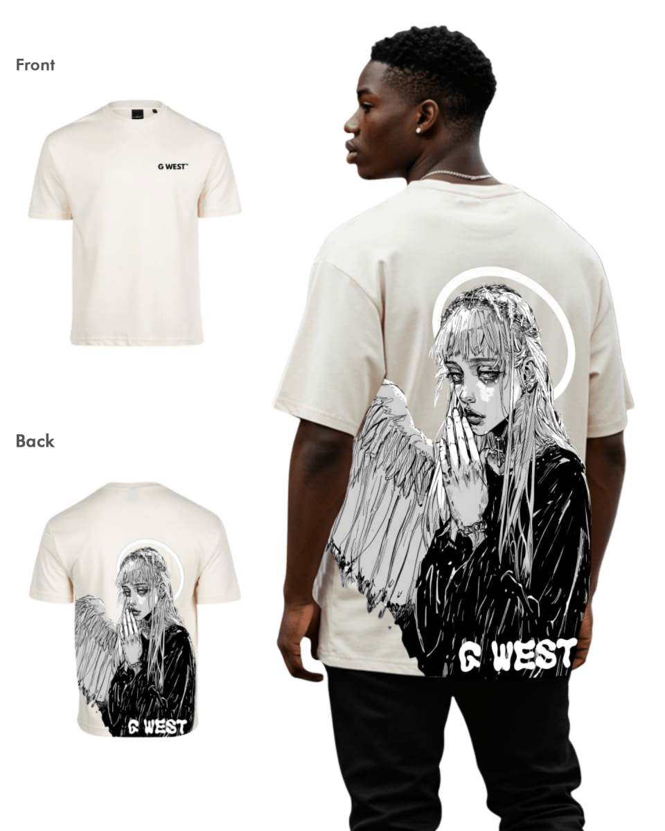 G West Mens Oversized Angel Girl Tee