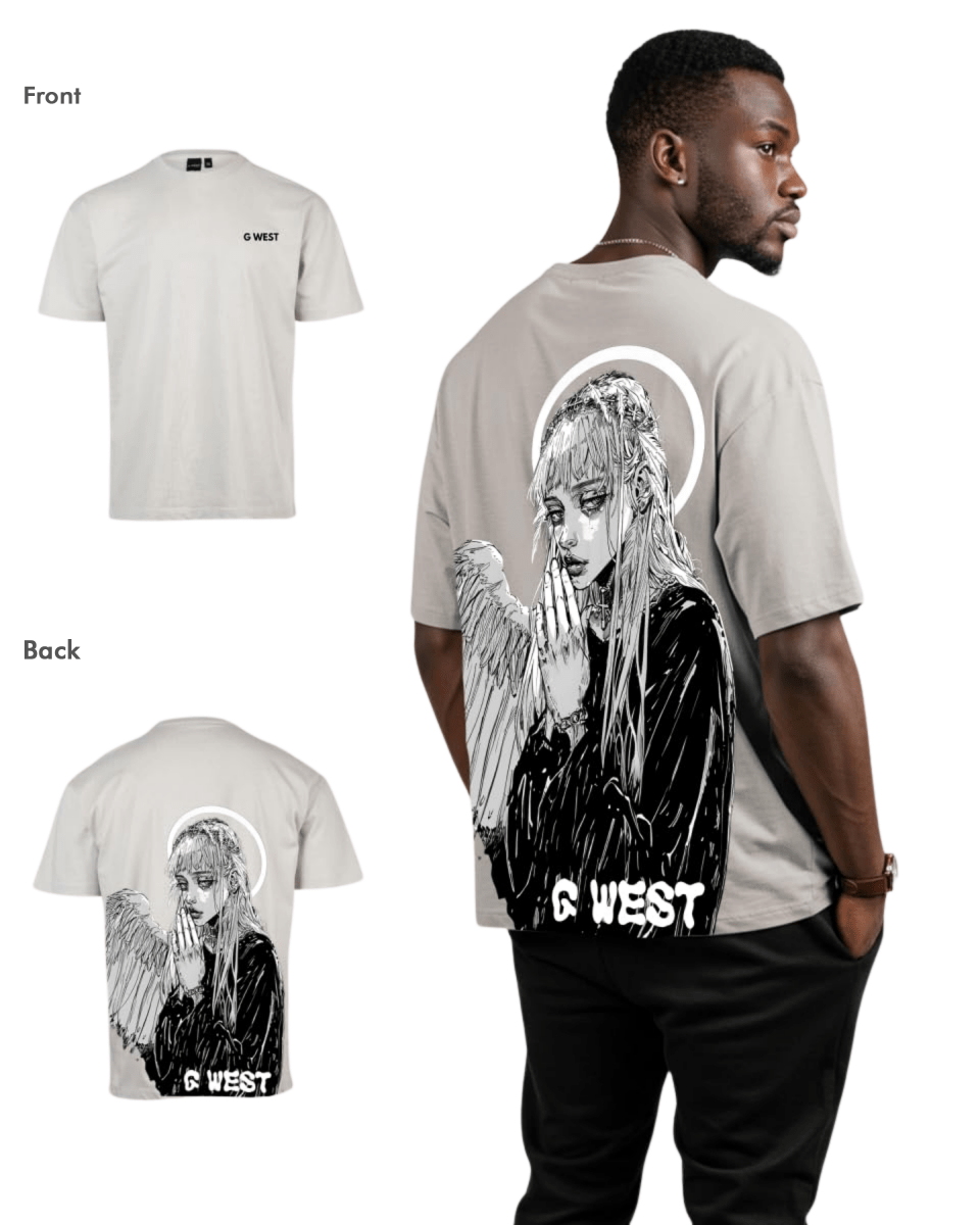 G West Mens Oversized Angel Girl Tee