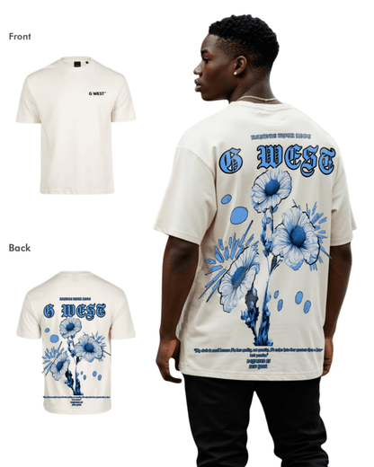 G West Mens Oversized Blue Garden Tee