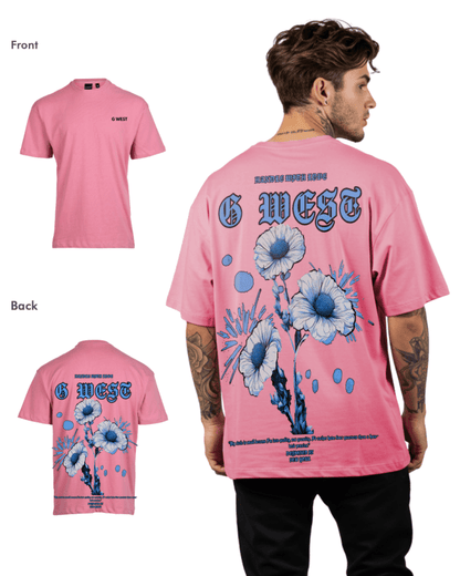 G West Mens Oversized Blue Garden Tee