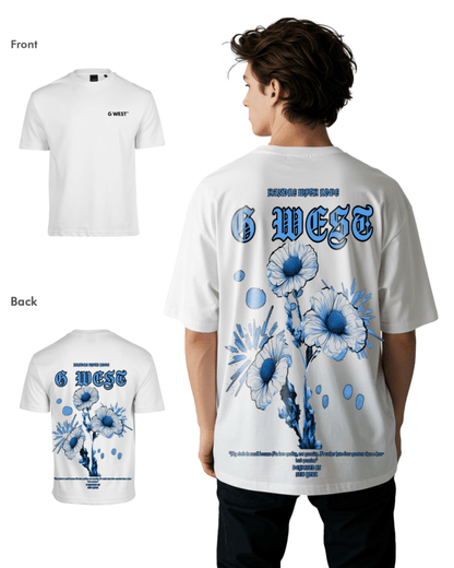 G West Mens Oversized Blue Garden Tee