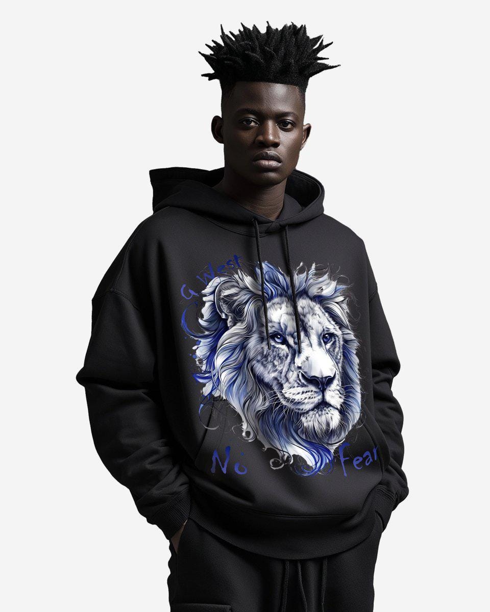 G West Mens No Fear Oversize Hoodie
