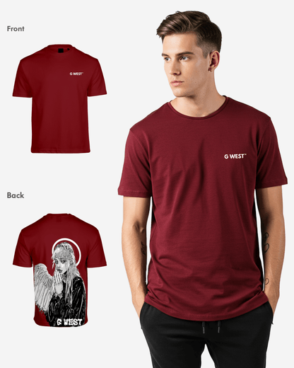G West Mens Oversized Angel Girl Tee