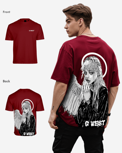 G West Mens Oversized Angel Girl Tee