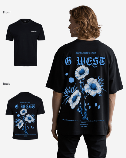 G West Mens Oversized Blue Garden Tee