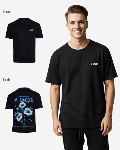 G West Mens Oversized Blue Garden Tee