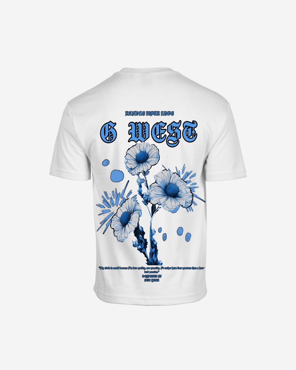G West Mens Oversized Blue Garden Tee