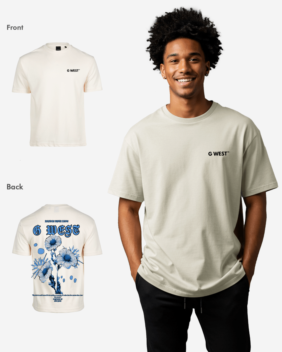 G West Mens Oversized Blue Garden Tee