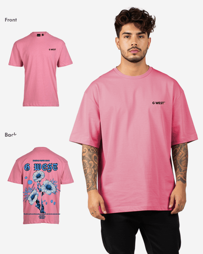 G West Mens Oversized Blue Garden Tee