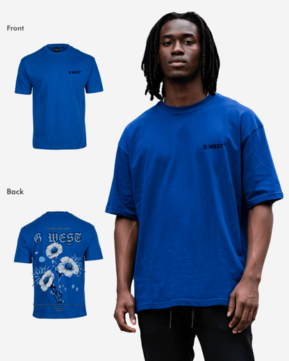 G West Mens Oversized Blue Garden Tee