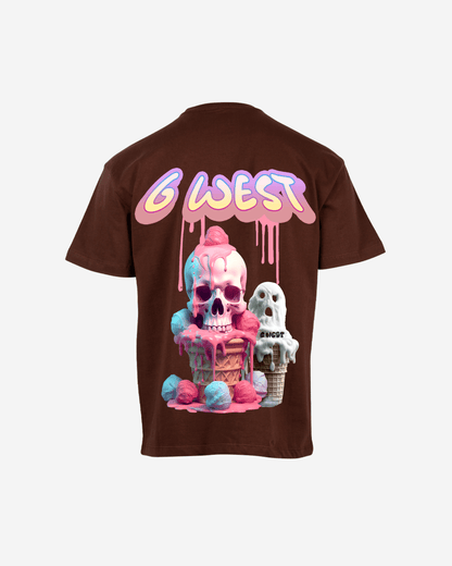 G West Mens Oversized Melting Ice Cream Tee