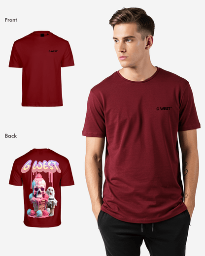 G West Mens Oversized Melting Ice Cream Tee