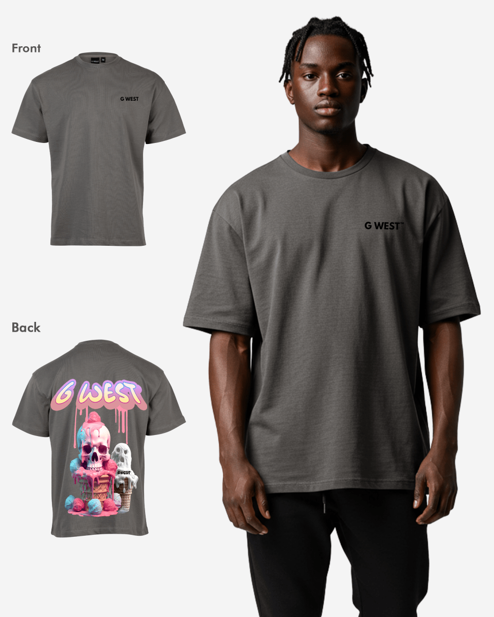 G West Mens Oversized Melting Ice Cream Tee
