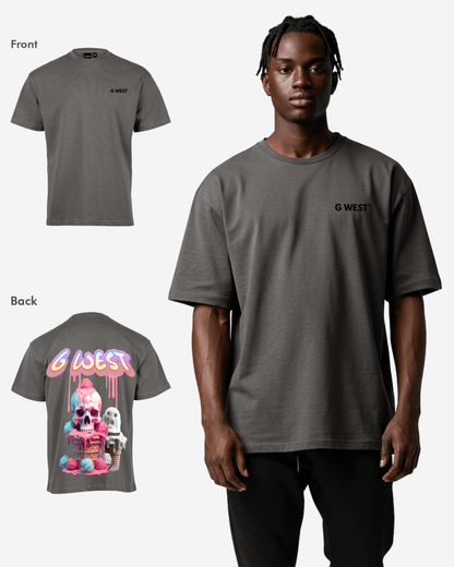 G West Mens Oversized Melting Ice Cream Tee