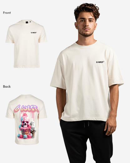 G West Mens Oversized Melting Ice Cream Tee
