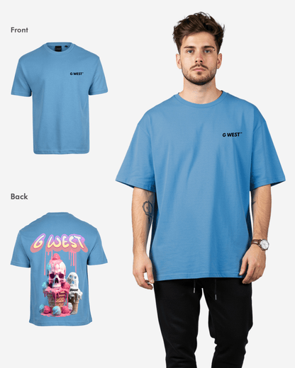 G West Mens Oversized Melting Ice Cream Tee