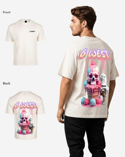 G West Mens Oversized Melting Ice Cream Tee