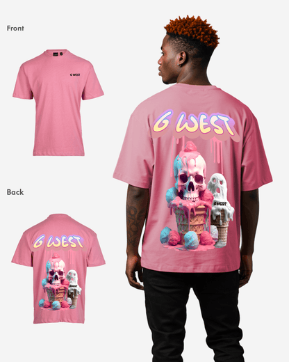 G West Mens Oversized Melting Ice Cream Tee