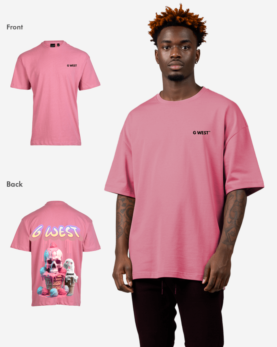 G West Mens Oversized Melting Ice Cream Tee
