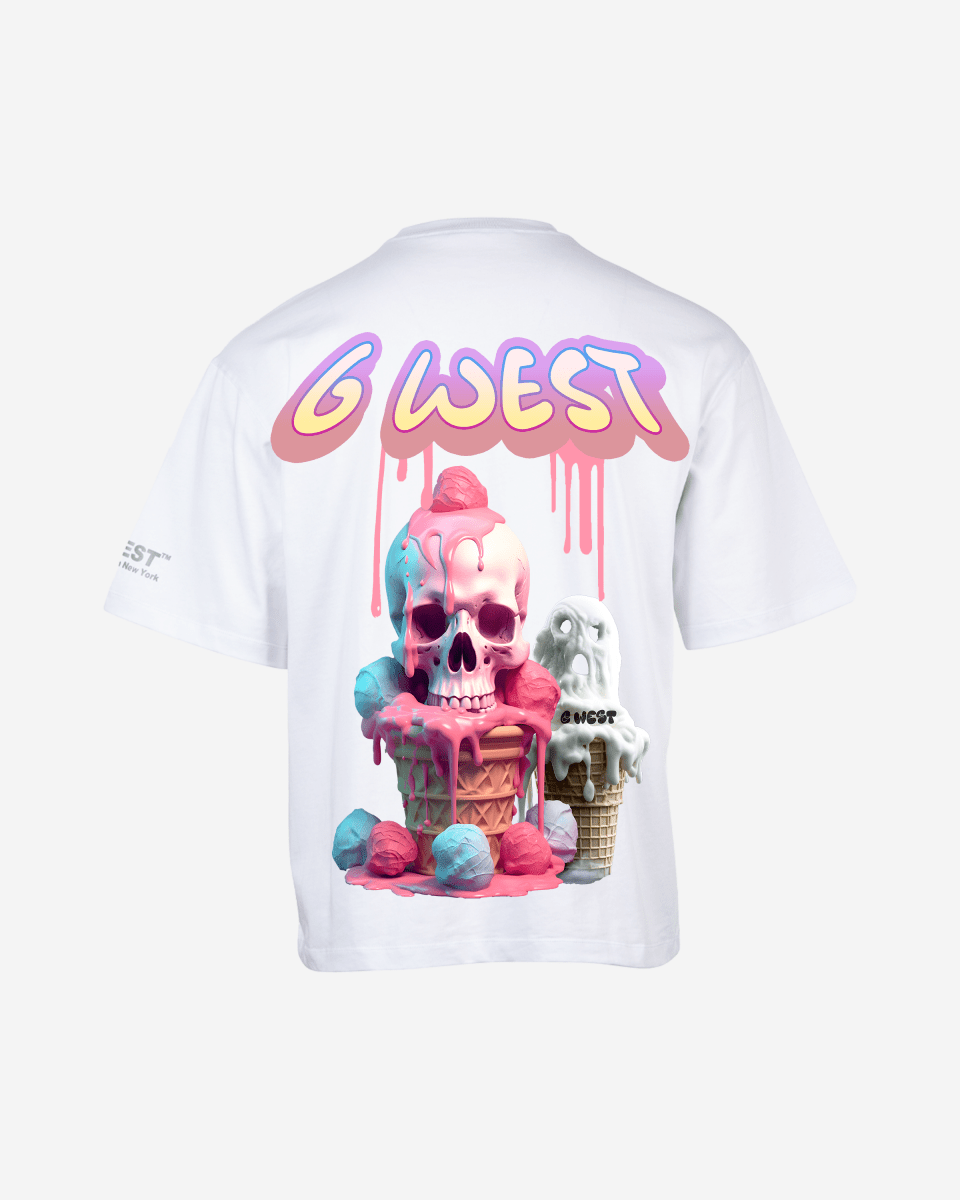 G West Mens Oversized Melting Ice Cream Tee