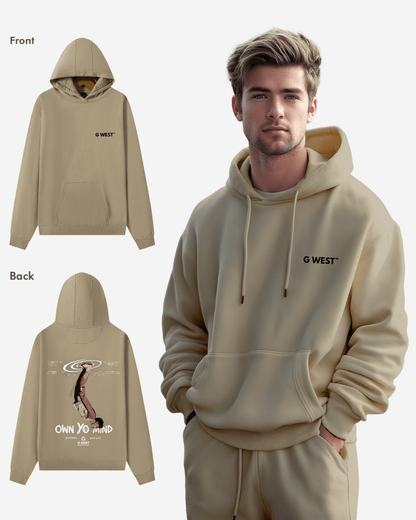 G West Mens Own Yo Mind Heavy Premium Oversized Hoodie