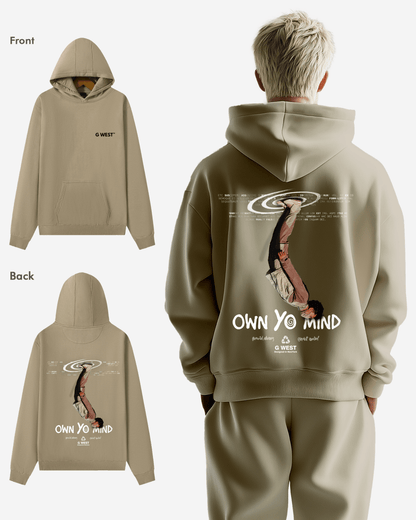 G West Mens Own Yo Mind Heavy Premium Oversized Hoodie