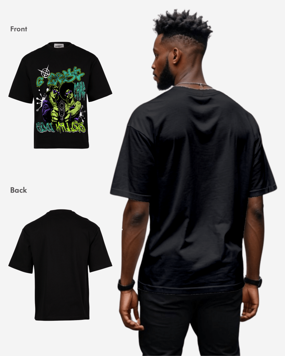 G West Rhinestone Trigger Twins Oversized Tee