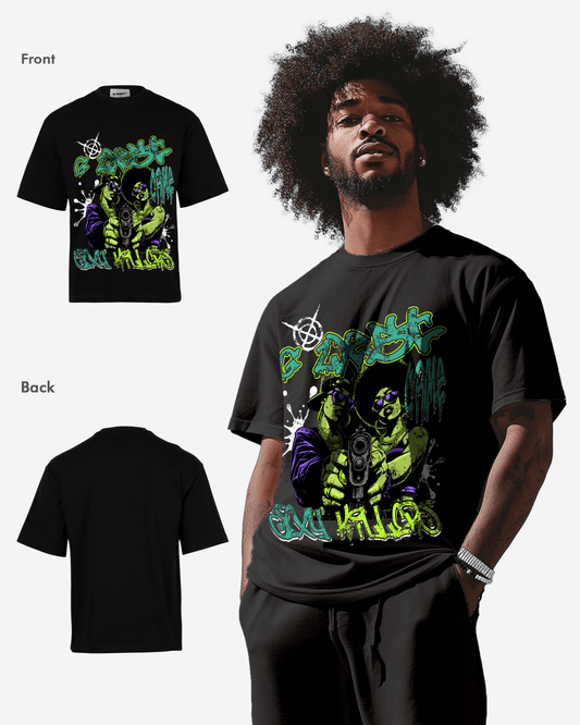 G West Rhinestone Trigger Twins Oversized Tee