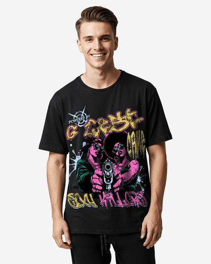 G West Rhinestone Trigger Twins Oversized Tee