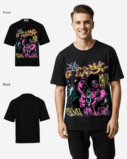 G West Rhinestone Trigger Twins Oversized Tee