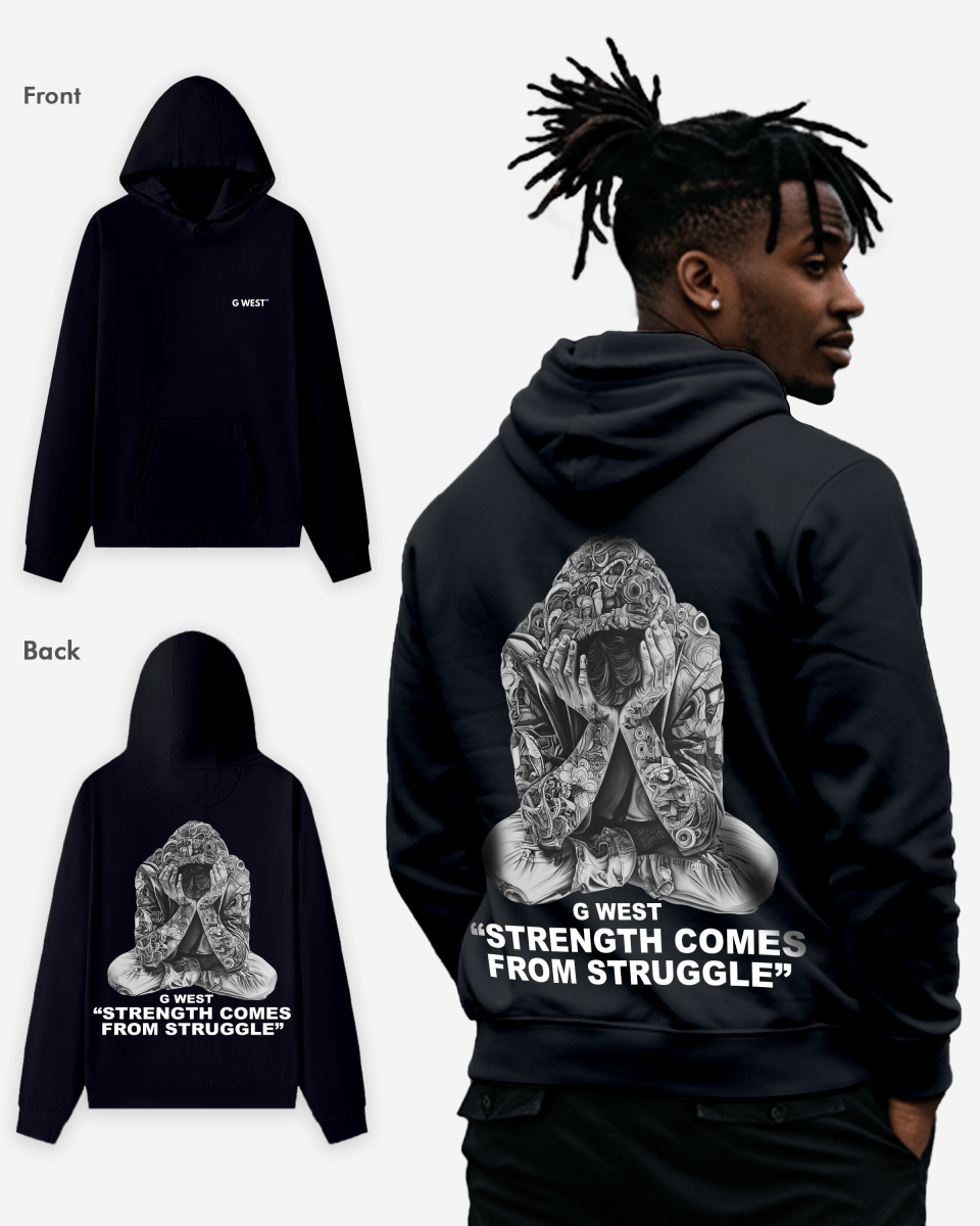 G-West G West Strength Come from Struggle HOODIE Big and Tall Mens