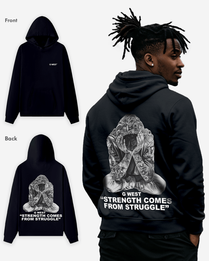 G-West G West Strength Come from Struggle HOODIE Big and Tall Mens