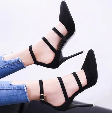 Pointed Toe Strappy High Heels