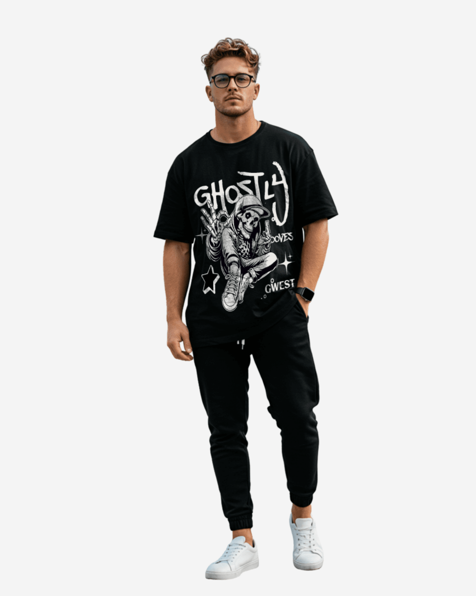 G-West Ghostly Grooves Oversized T-Shirt Mens