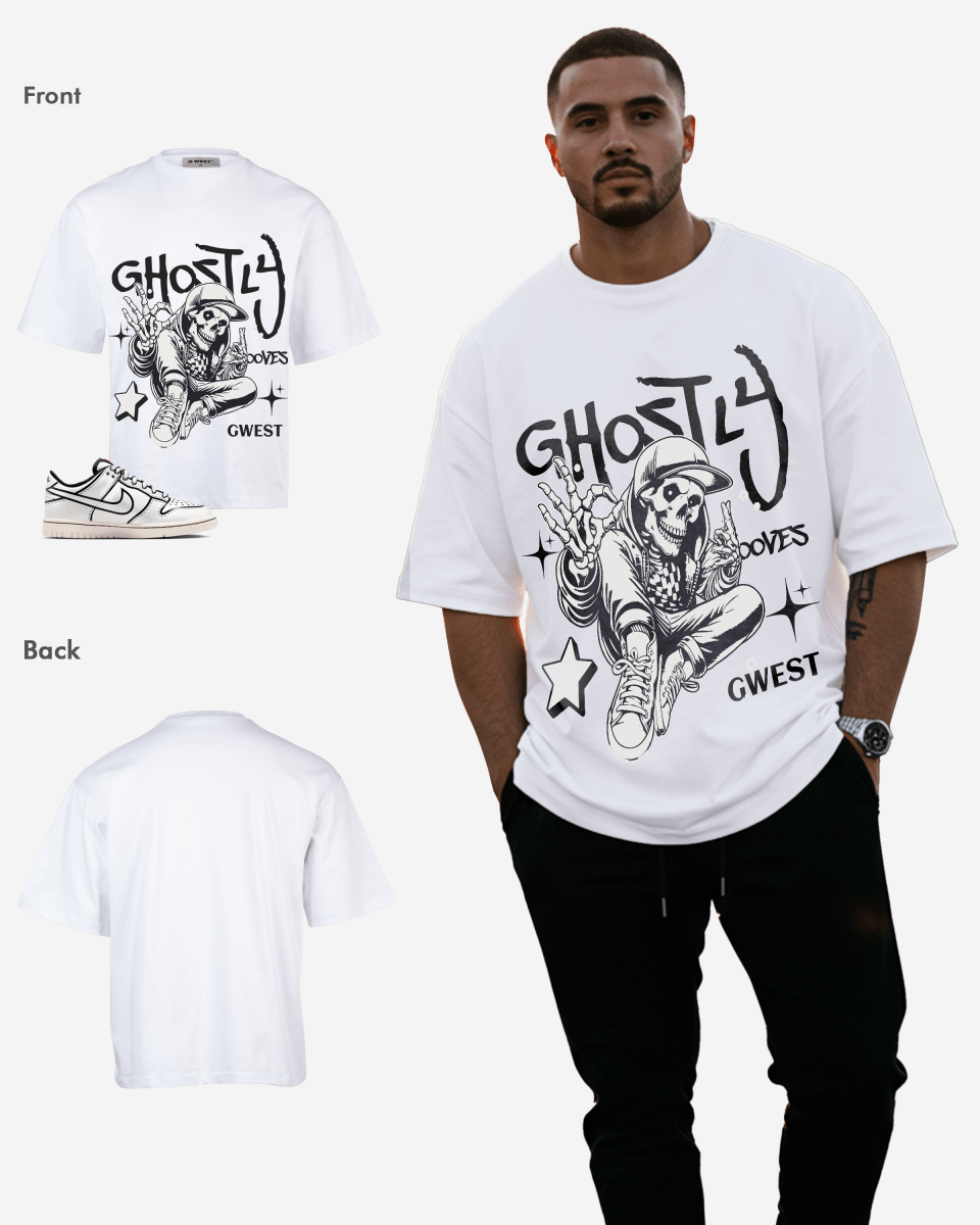 G-West Ghostly Grooves Oversized T-Shirt Mens