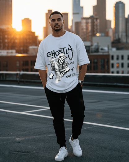 G-West Ghostly Grooves Oversized T-Shirt Mens