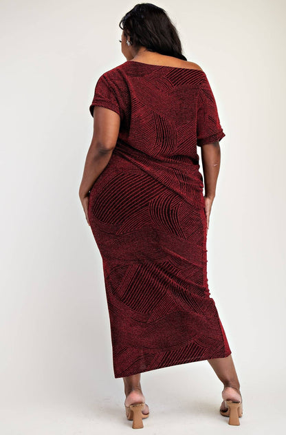 Gia 大尺碼亮片針織短袖上衣